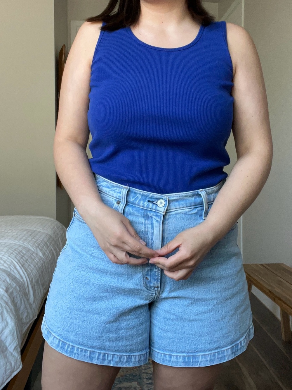 Vintage Y2K Ribbed Champion deep blue tank top